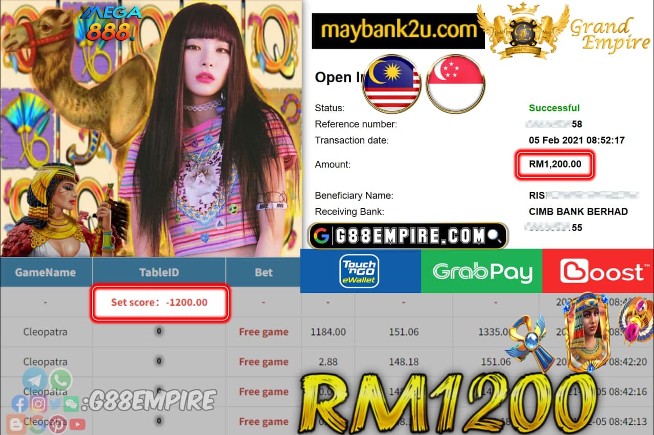 MEGA888 - CLEOPATRA CUCI RM1,200 !!!