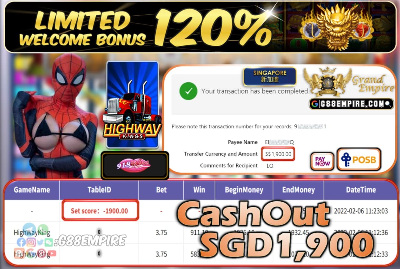 918KISS - HIGHWAYKING CASHOUT SGD1.900 !!!