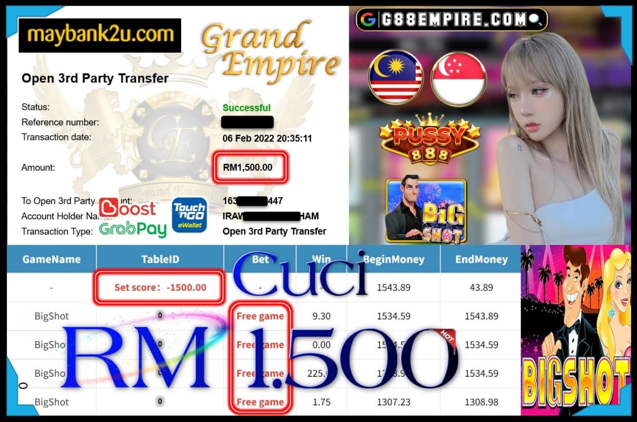 PUSSY888 - BIGSHOT CUCI RM1,500 !!!