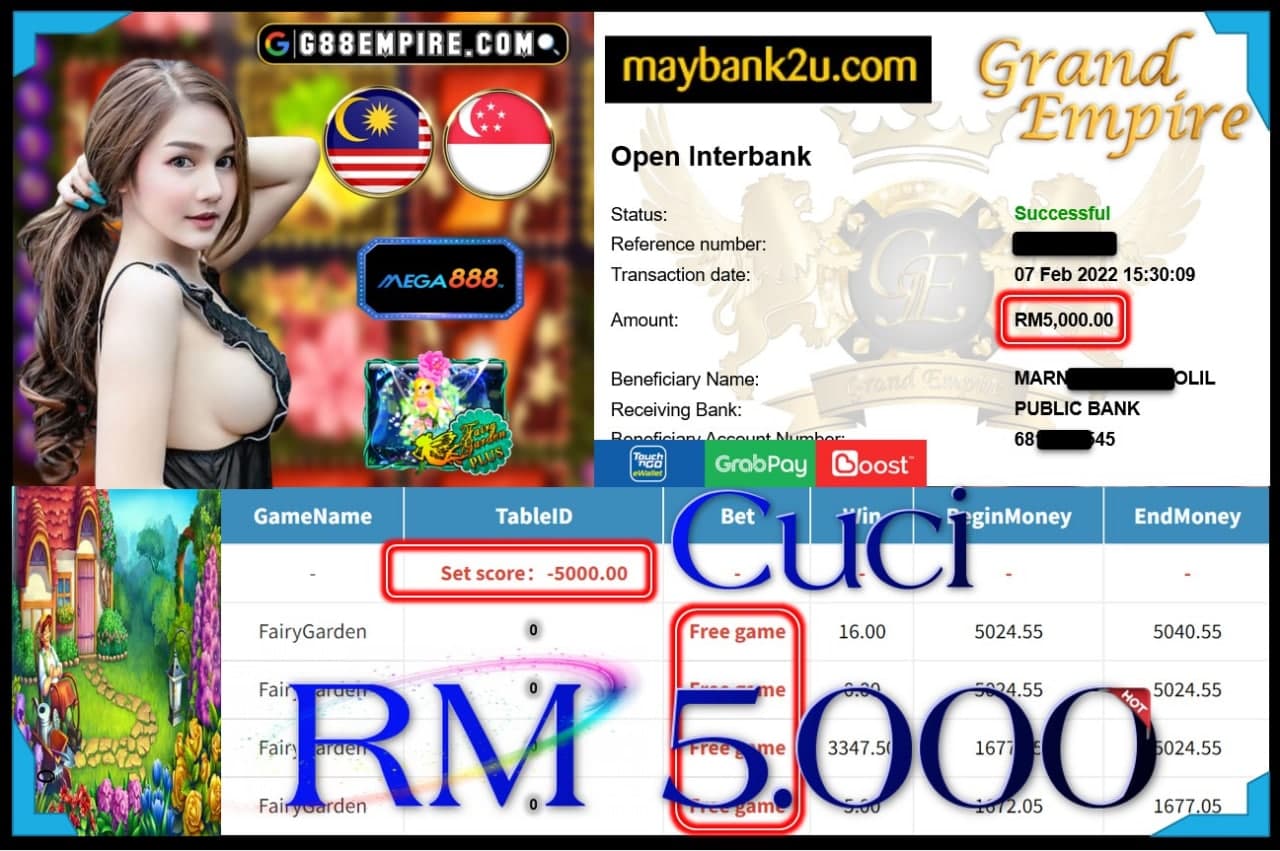 MEGA888 - FAIRY GARDEN CUCI RM5,000 !!!