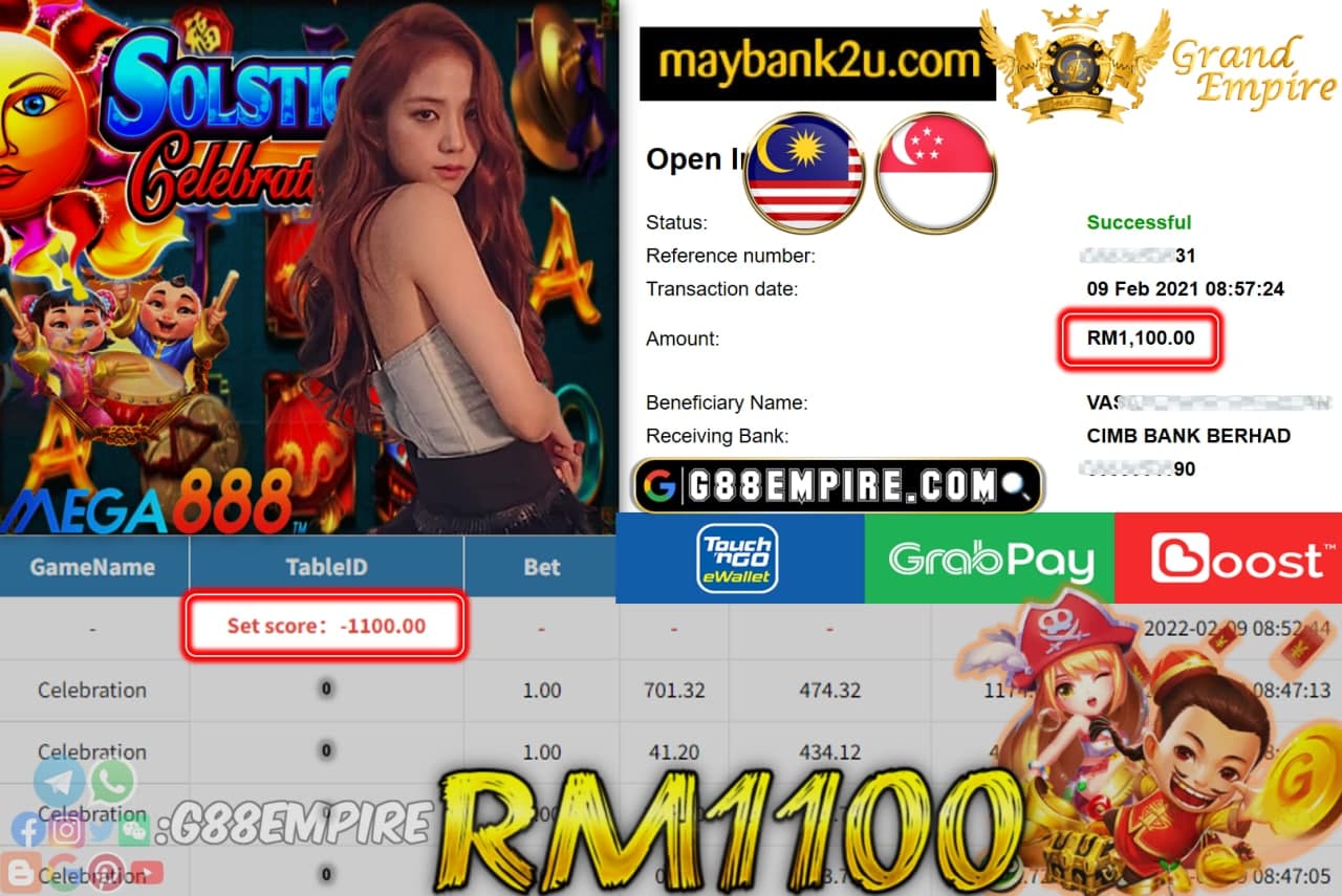 MEGA888  - CELEBRATION CUCI RM1,100 !!!