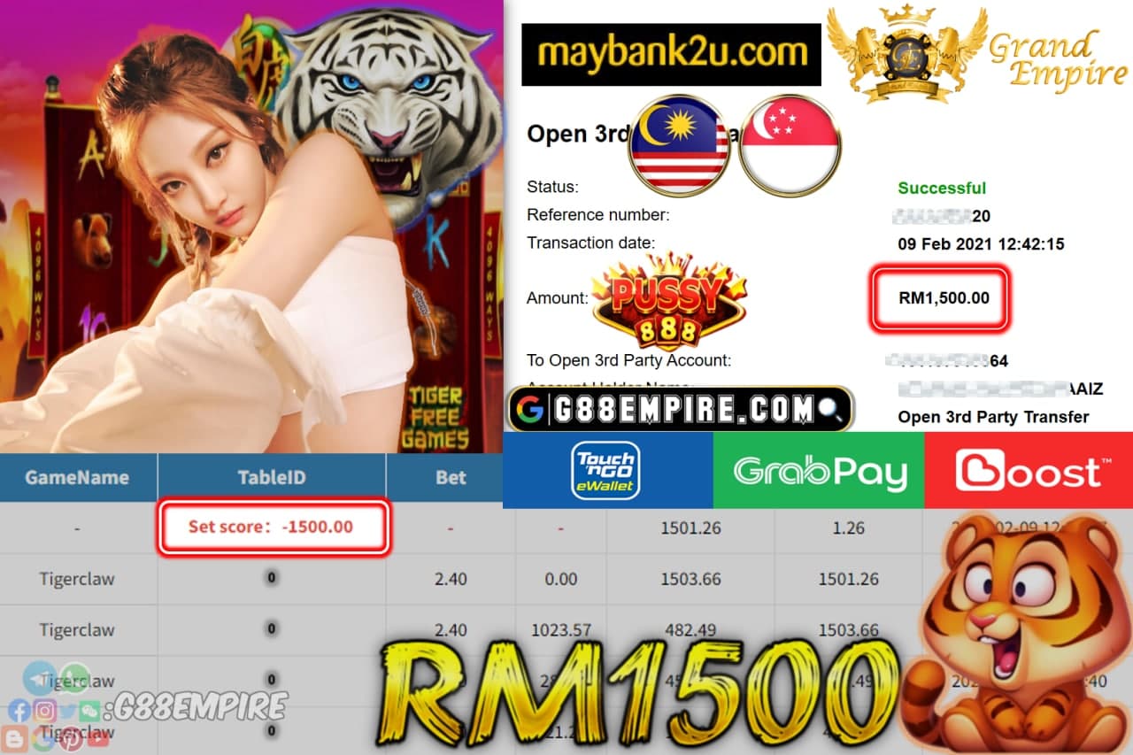 PUSSY888  - TIGERCLAW CUCI RM1,500 !!!