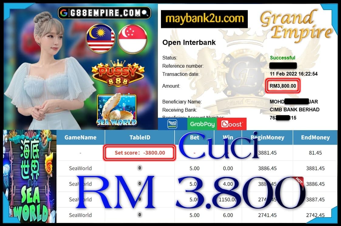 PUSSY888 - SEAWORLD CUCI RM3,800 !!!!