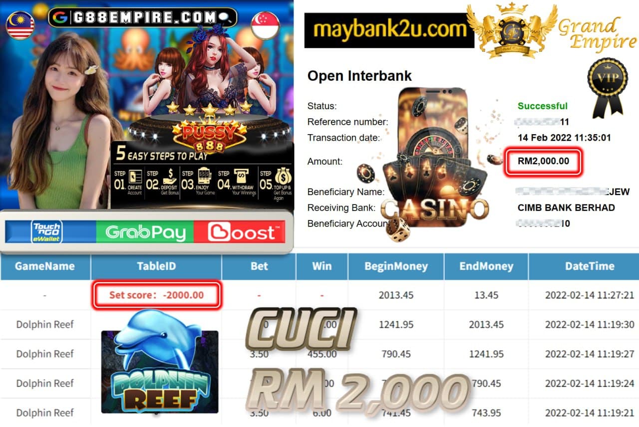 PUSSY888 - DOLPHINREEF CUCI RM2,000 !!!