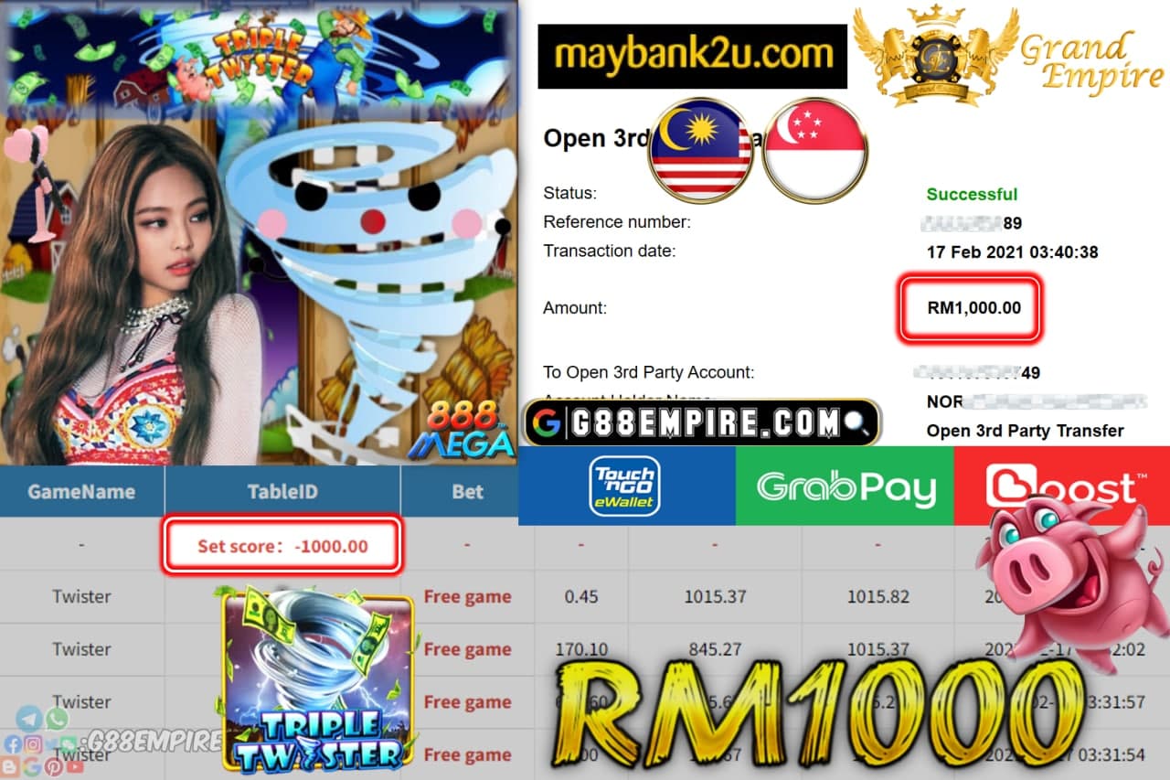 MEGA888 - TWISTER CUCI RM1,000 !!!