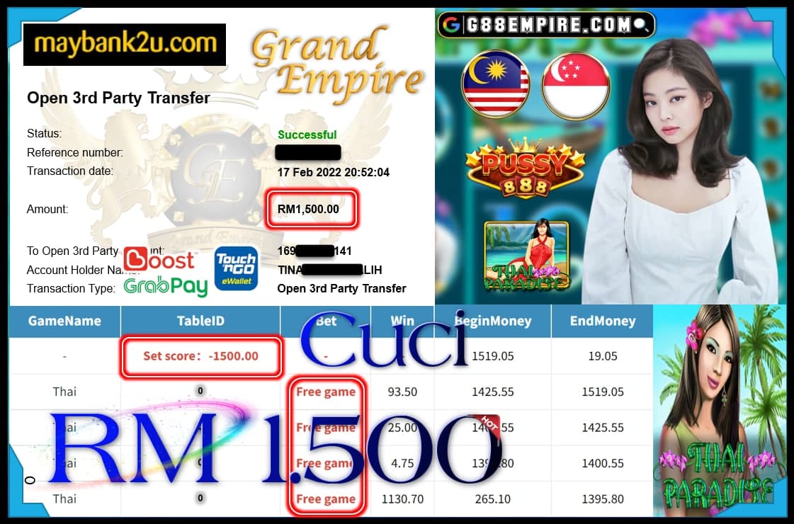 PUSSY888 - THAI PARADISE RM1,500 !!!