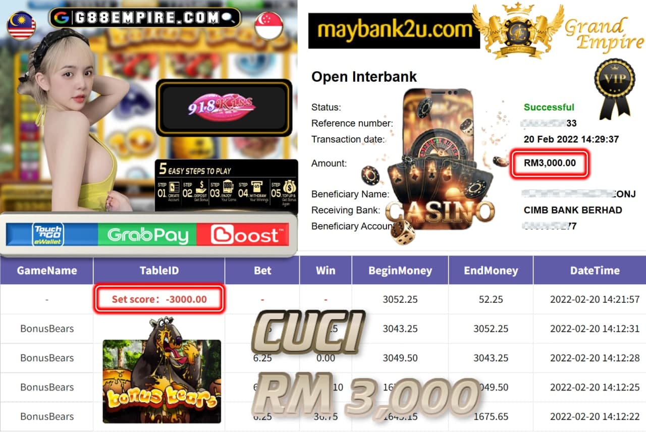 918KISS - BONUSBEARS CUCI RM3,000 !!!