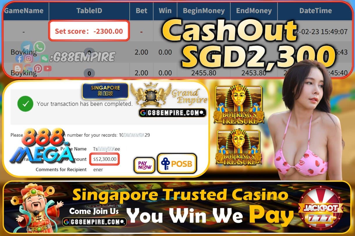 MEGA888 - BOYKING CASHOUT SGD2300 !!!