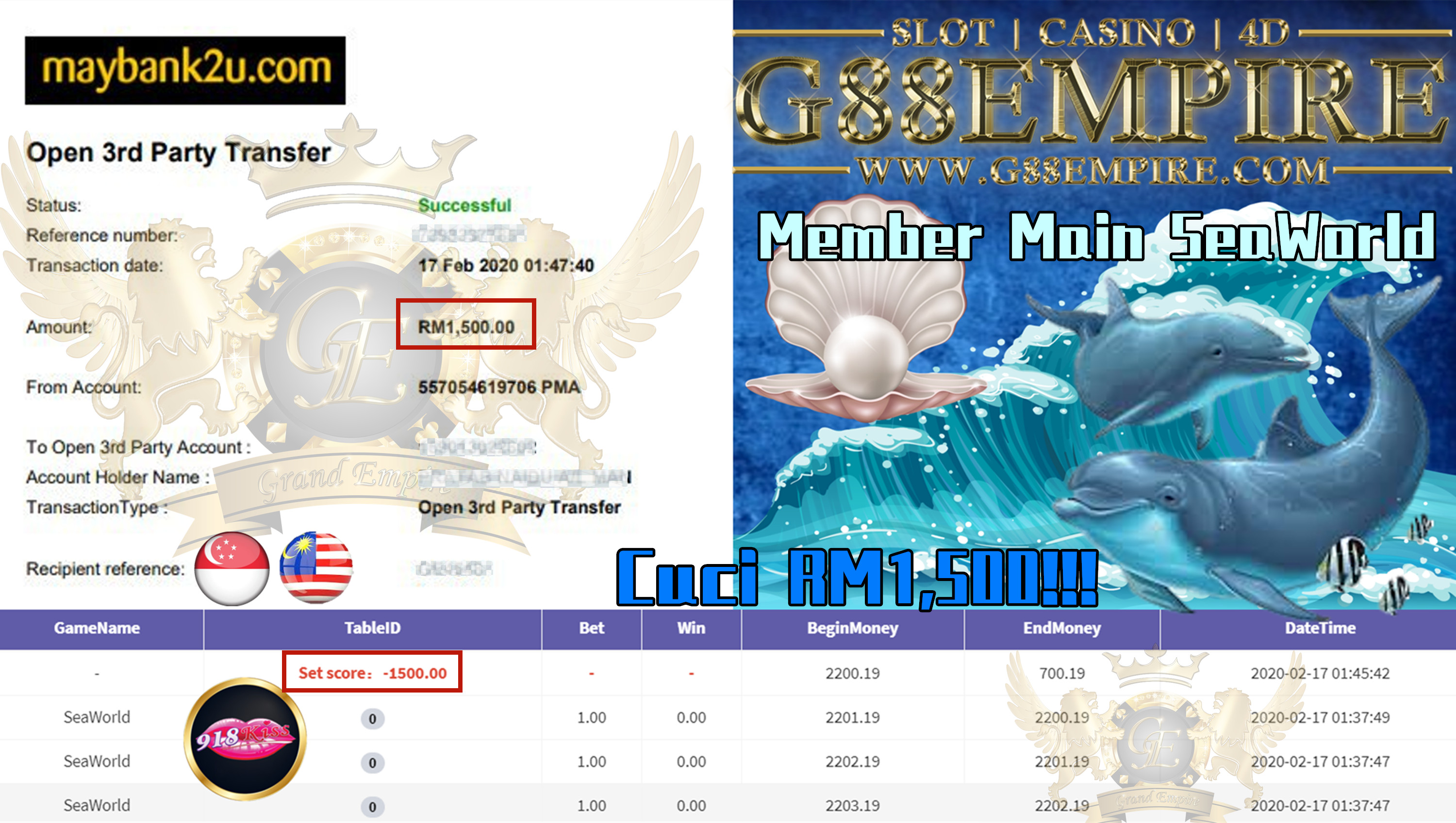 MEMBER MAIN SEAWORLD CUCI RM1,500!!!