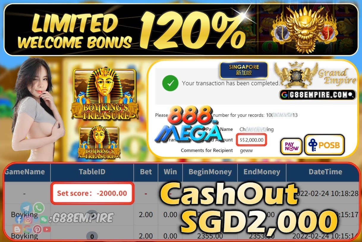 MEGA888 - BOYKING CASHOUT SGD2000 !!!