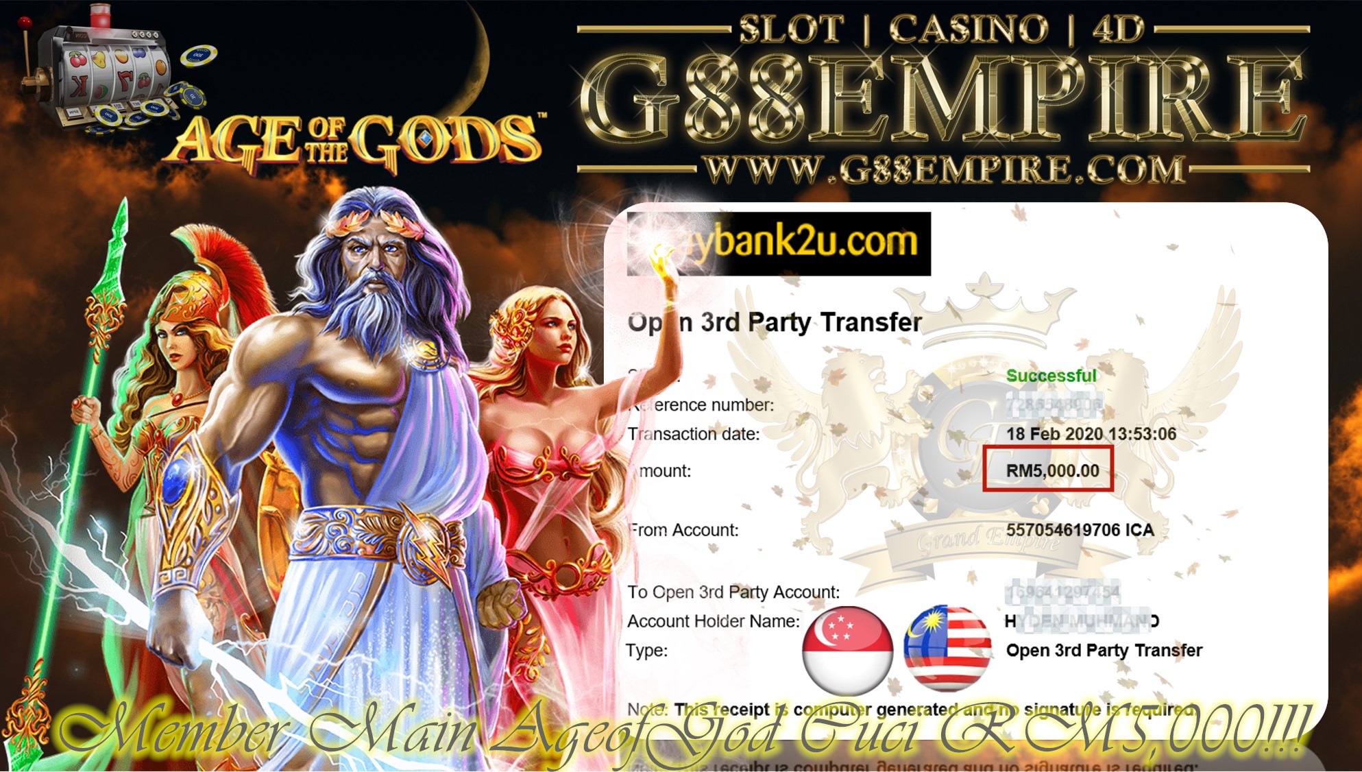 MEMBER MAIN AGEOFTHEGODS CUCI RM5,000!!!