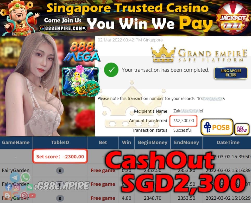 MEGA888 - FAIRYGARDEN CASHOUT SGD2300 !!!