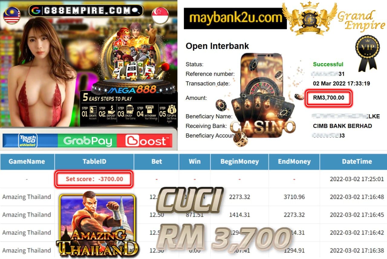 MEGA888 - AMAZINGTHAILAND CUCI RM3,700 !!!